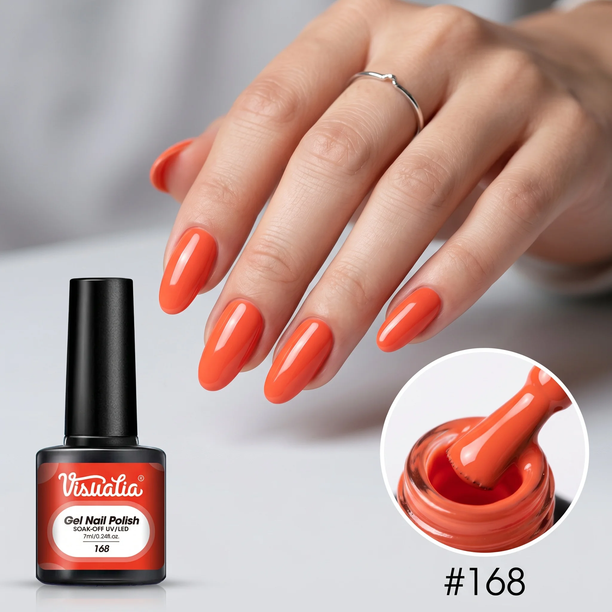 7ml Orange Gel Nail Polish, LED Nail Polish, Trendy Nail Gel, Versatile and Simple Stylish Nail Gel, Strong and Long-Lasting,