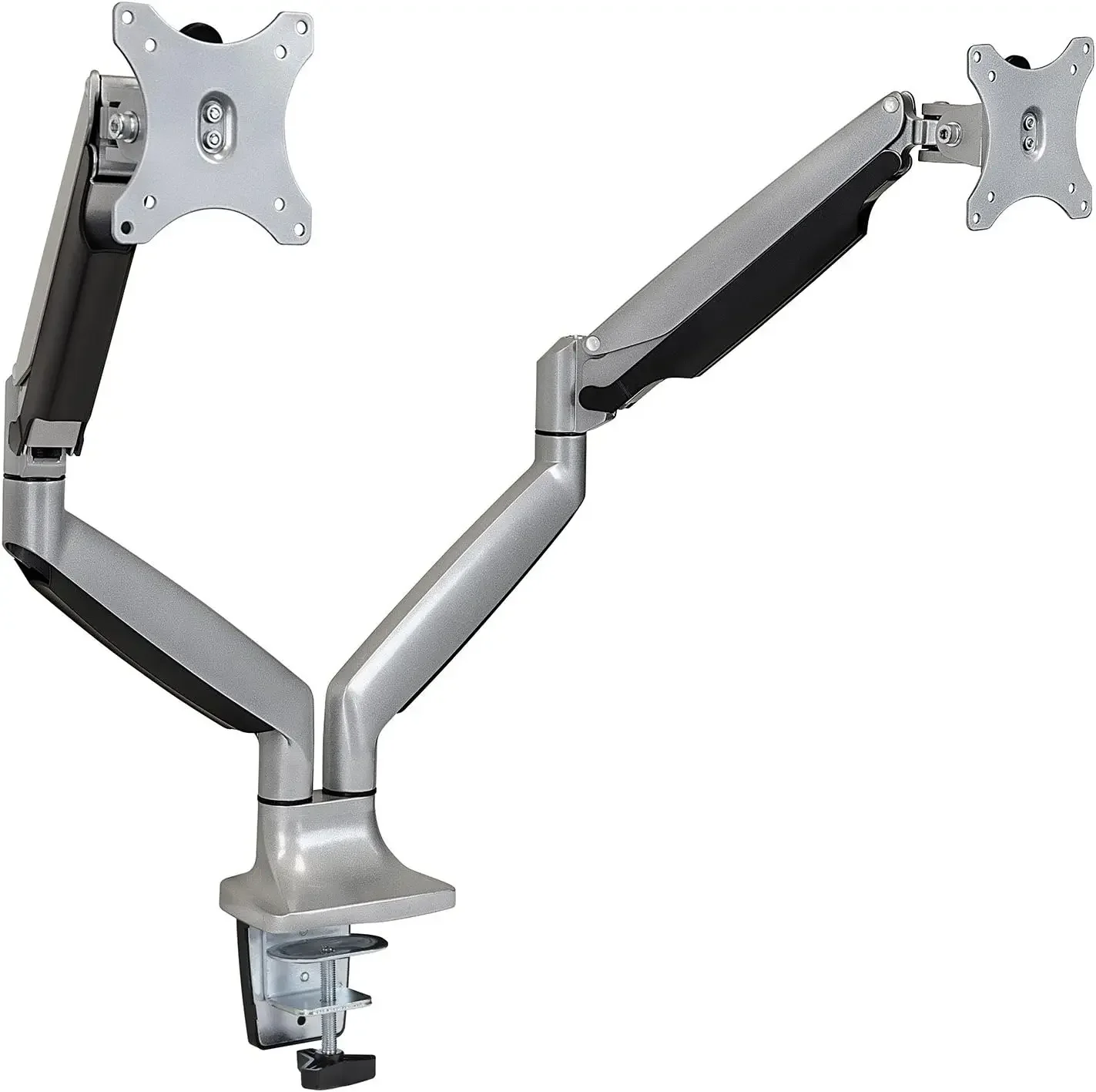 

(MI-1772) Dual Monitor Arm Mount Desk Stand Two Articulating Gas Spring Height Adjustable Arms | Fits Up To 32" VESA 75 100