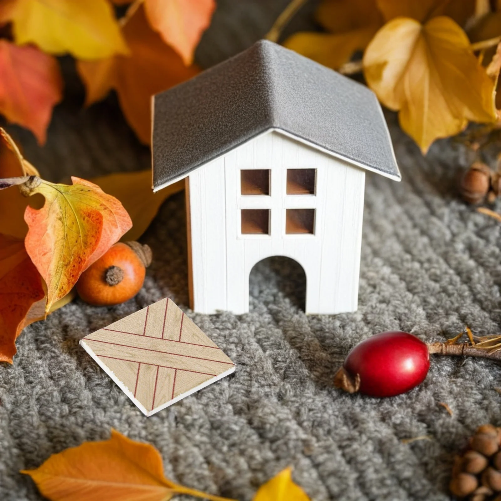 20 قطعة بلاط الأرضيات المصغرة على الطراز العتيق صفائح خشبية مزدوجة الجوانب لدمية المطبخ غرفة المعيشة ديكور غرفة نوم