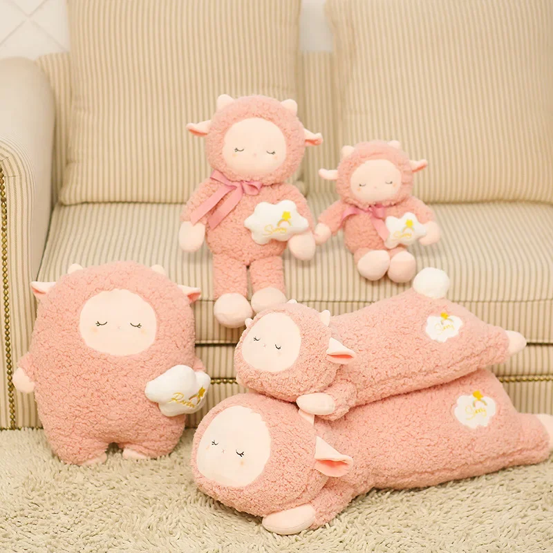 2024 Hot Style Pillow Cushions Stuffed Animals Plush Sheep Kawaii Cartoon Toys Hobbies Decoration Toys Hobbies Girl Birthday