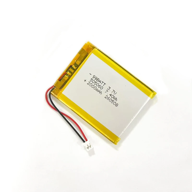 10pcs 505060 3.7V Lipo Battery 2000mAh Lithium Polymer Rechargeable Batteries Ph2.0mm for Cosmetic Mirror LED Lamp GPS Locator