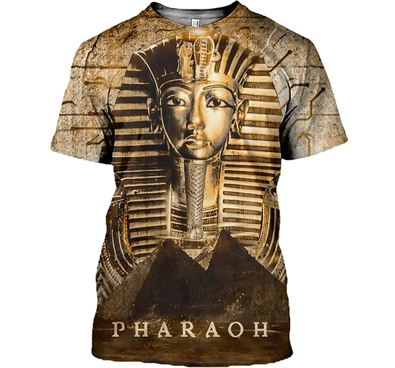 Мужская футболка с 3d принтом египетского фараона в стиле ретро, летняя распродажа, мужская футболка с коротким рукавом, повседневные негабаритные уличные футболки унисекс Мужская футболка с 3d принтом египетского фараона в стиле ретро, летняя распродажа, мужская футболка с коротким рукавом, повседневные негабаритные уличные футболки унисекс