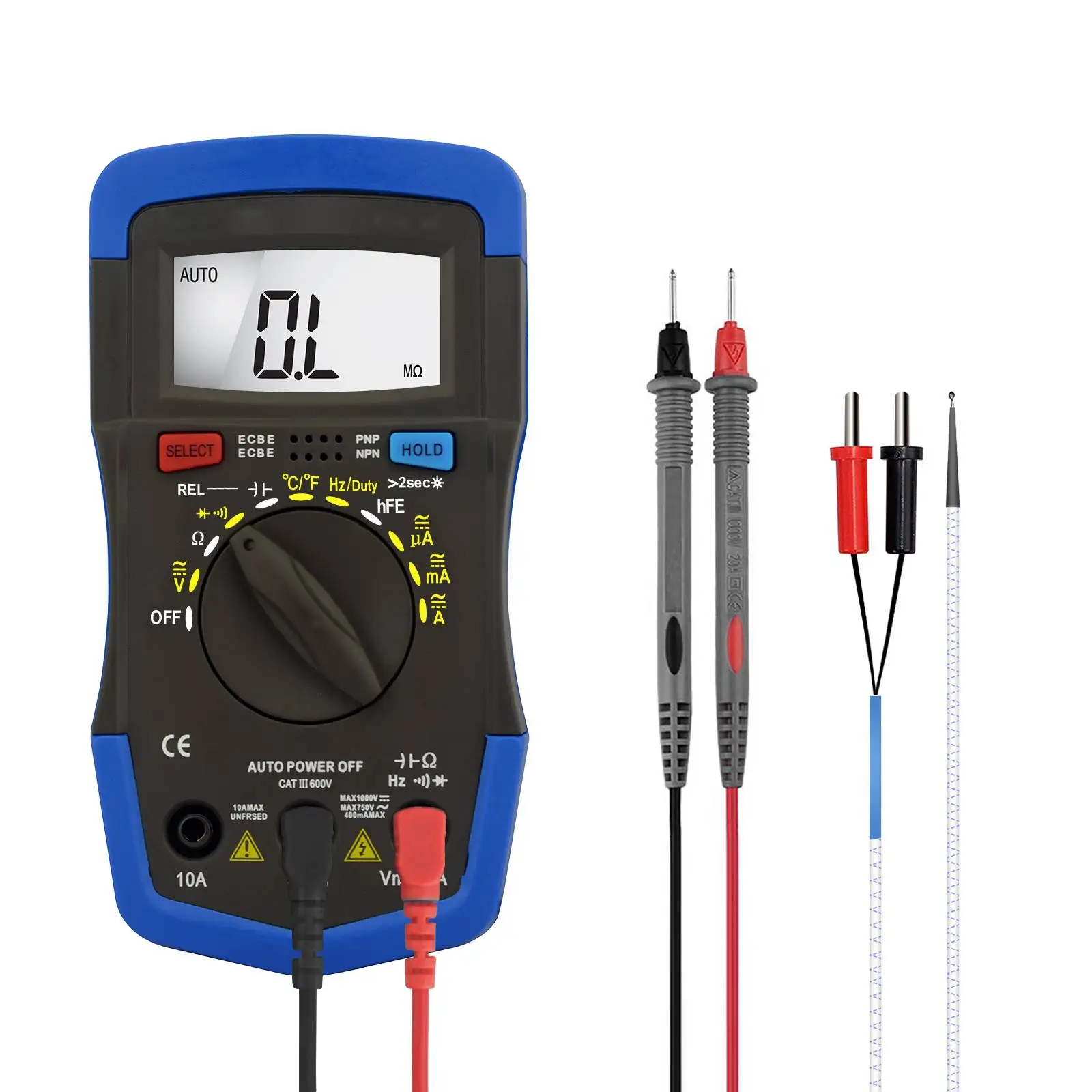 

Digital Multimeter Electric Tester,HP-36K Auto-Ranging Voltmeter Ohmmeter,4000 Counts Avometer Measures Voltage,Current,Ohm,Cap