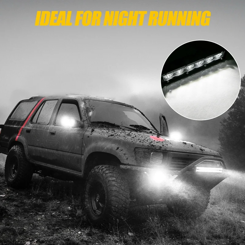 7Inch 1800LM 18W Waterproof Spot Flood Combo Light Ultra-Slim Single Row Off Road LED Light Bar For Trucks ATV Boat Cars