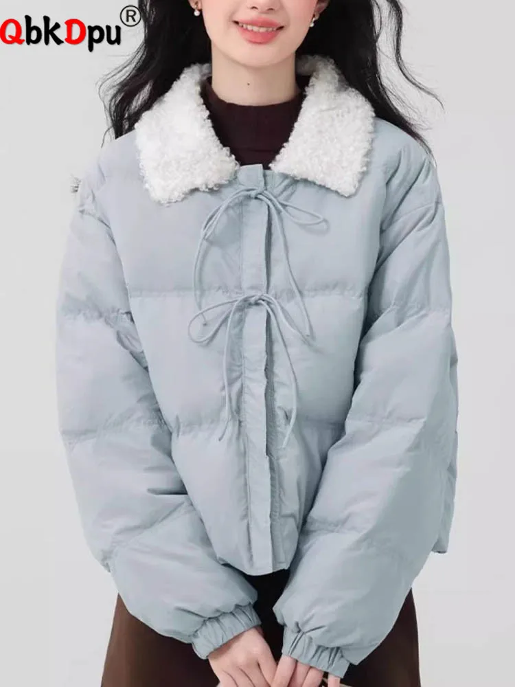 

Корейская модная утепленная верхняя одежда, зимние теплые куртки на молнии с лацканами, топы, женские повседневные куртки с хлопковой подкладкой и длинными рукавами