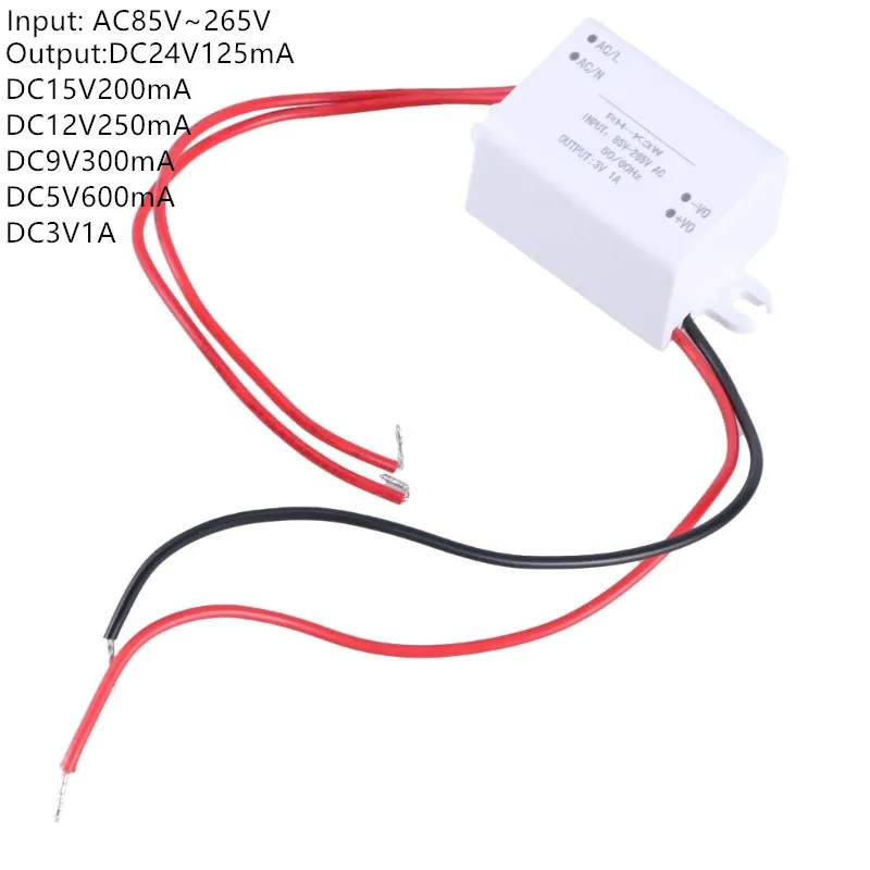 Power Converter Step down 85V-265V to DC 24V 125mA 15V 200mA 12V 250mA 9V 300mA 5V 600mA Voltage Reducer Regulator