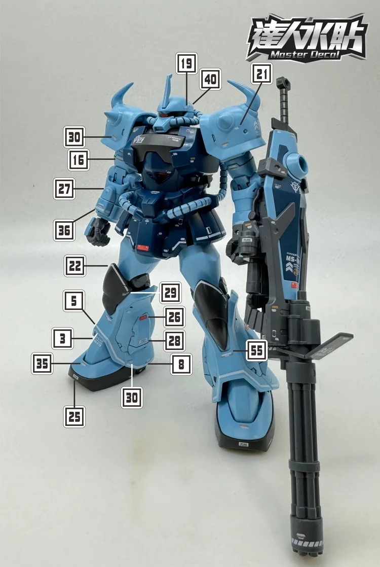 Master Decal H027 Fluorescent Water Decals Fit HG 1/144 MS-07B-3 Gouf 08MS High Precision Hobby DIY Model Assembly Stickers