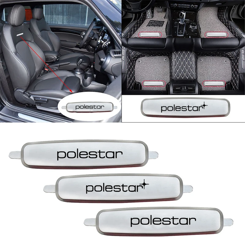 

Салон автомобиля Коврики для автомобиля Металлические эмблемы Наклейки на сиденья для Volvo Polestar 1 2 3 Polestar 4 5 6 O2 2022 2023 2024 2025+