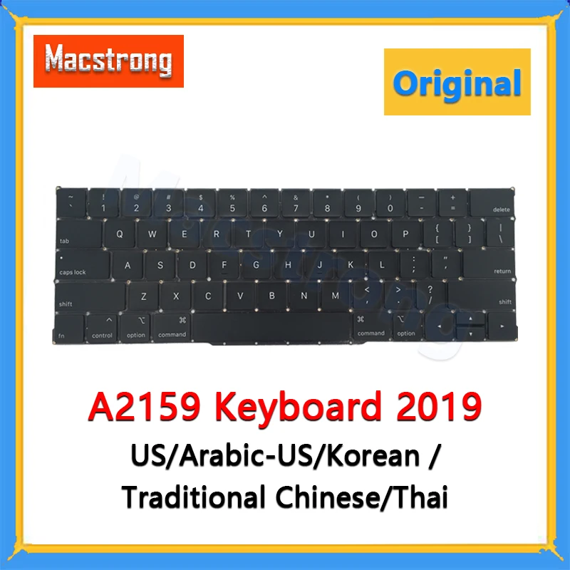 

Original A2159 Keyboard US Arabic-US Traditional Chinese Korean Thai for MacBook Pro Retina 13.3" 2019 Keyboard Replacement