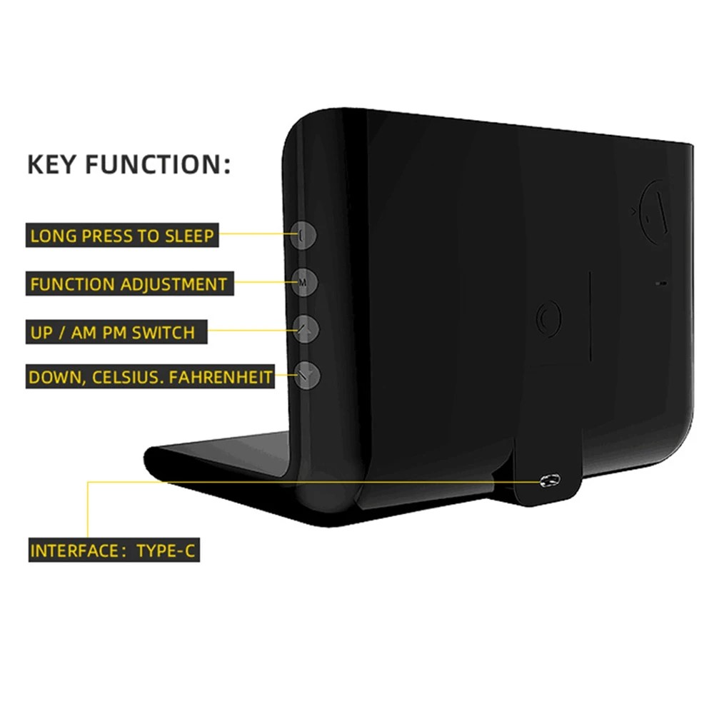 Wireless Charger Alarm Clock LED Smart Digital Clock Table Electronic Desktop Clocks with Temperature USB 10W Fast Charge Type-C