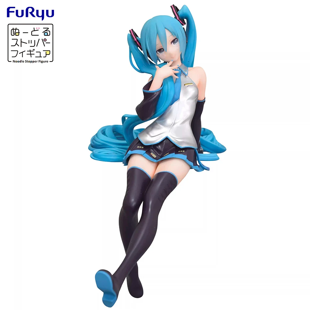 Original FuRyu Noodle Stopper Figure Hatsune Miku (Kuroboshi Kouhaku Ver.) Collectible 14cm Anime Model Gifts