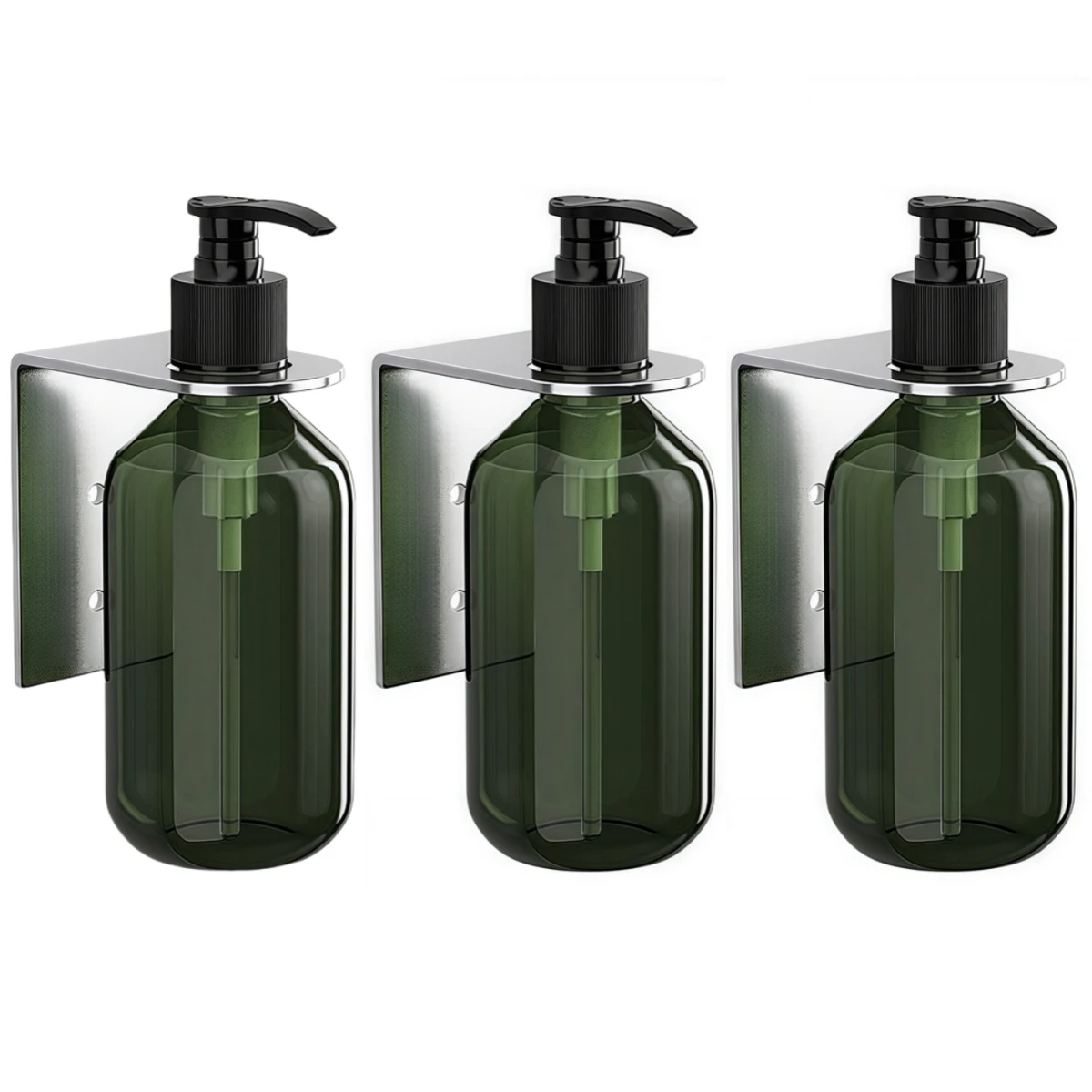 

Функциональная бутылка с ручным насосом объемом 300 мл с настенным креплением. Отличный выбор для организации шампуня и лосьона.