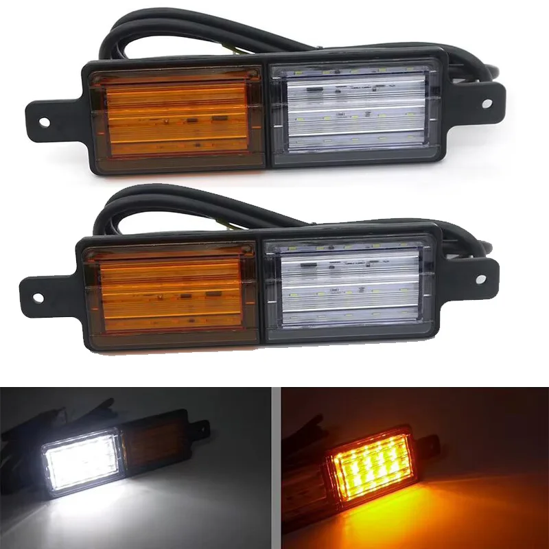 2pcs Truck LED Indicator Park Light Universal 30 LED Bullbar Front Indicator Side Marker Lamp Front Bumper Parking Light