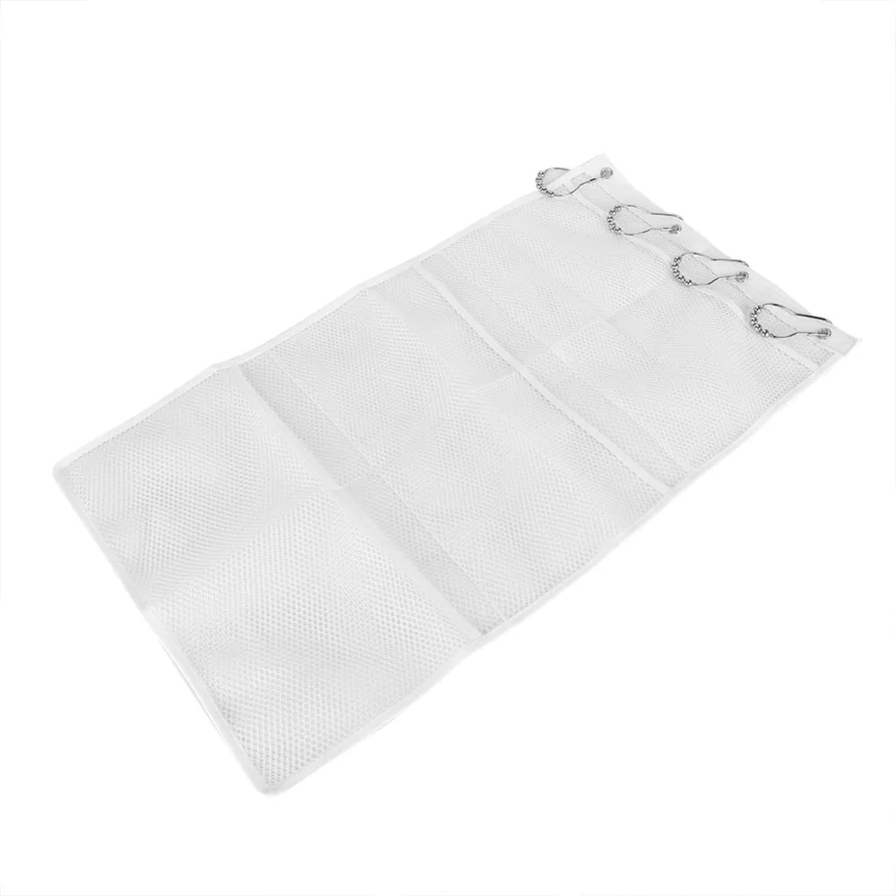6 Pockets Mesh Storage Organizer 23.6 x 13 Inches Polyester Hanging Mesh Bag Hanging Design Quick Dry Wall Hanging Bag