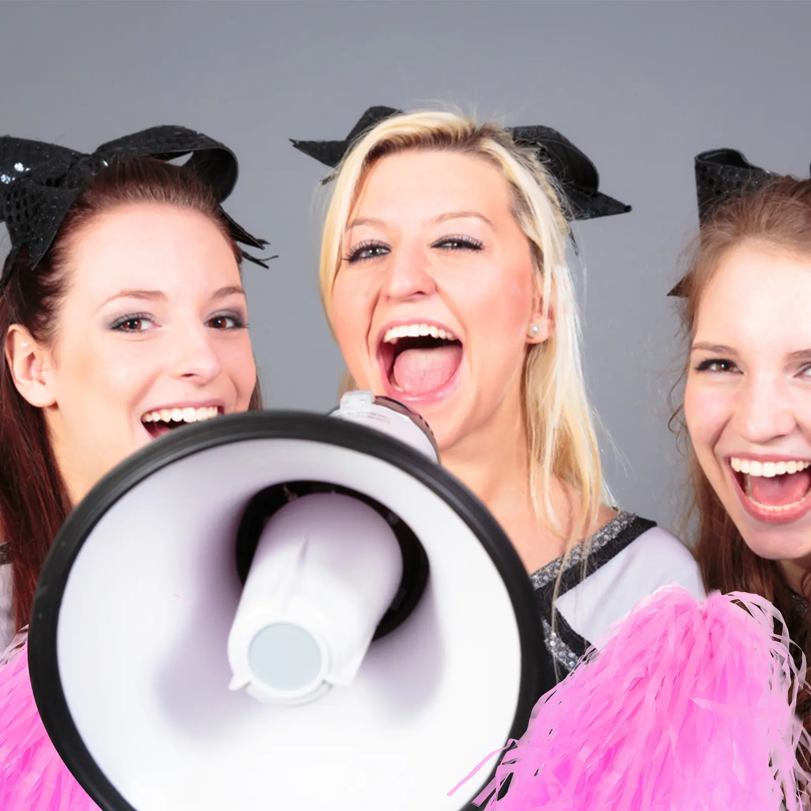 Cheerleading Pom Poms 12 Pack Shiny Plastic Pompoms with Handles for Dance Sports Team Party Pink