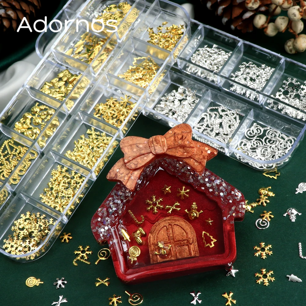 Jewelry Making Rivets - Remaches Metálicos Navideños con Purpurina para