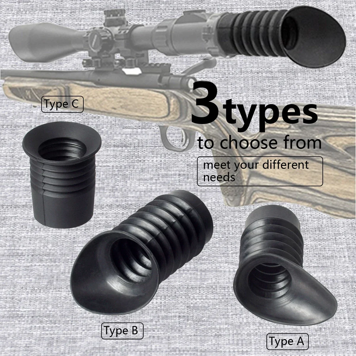 Hunting Flexible Rifle Scope Ocular Rubber Recoil Cover Eye Cup Eyepiece Protector Eyeshade 32-35/38-40mm Anti Impact