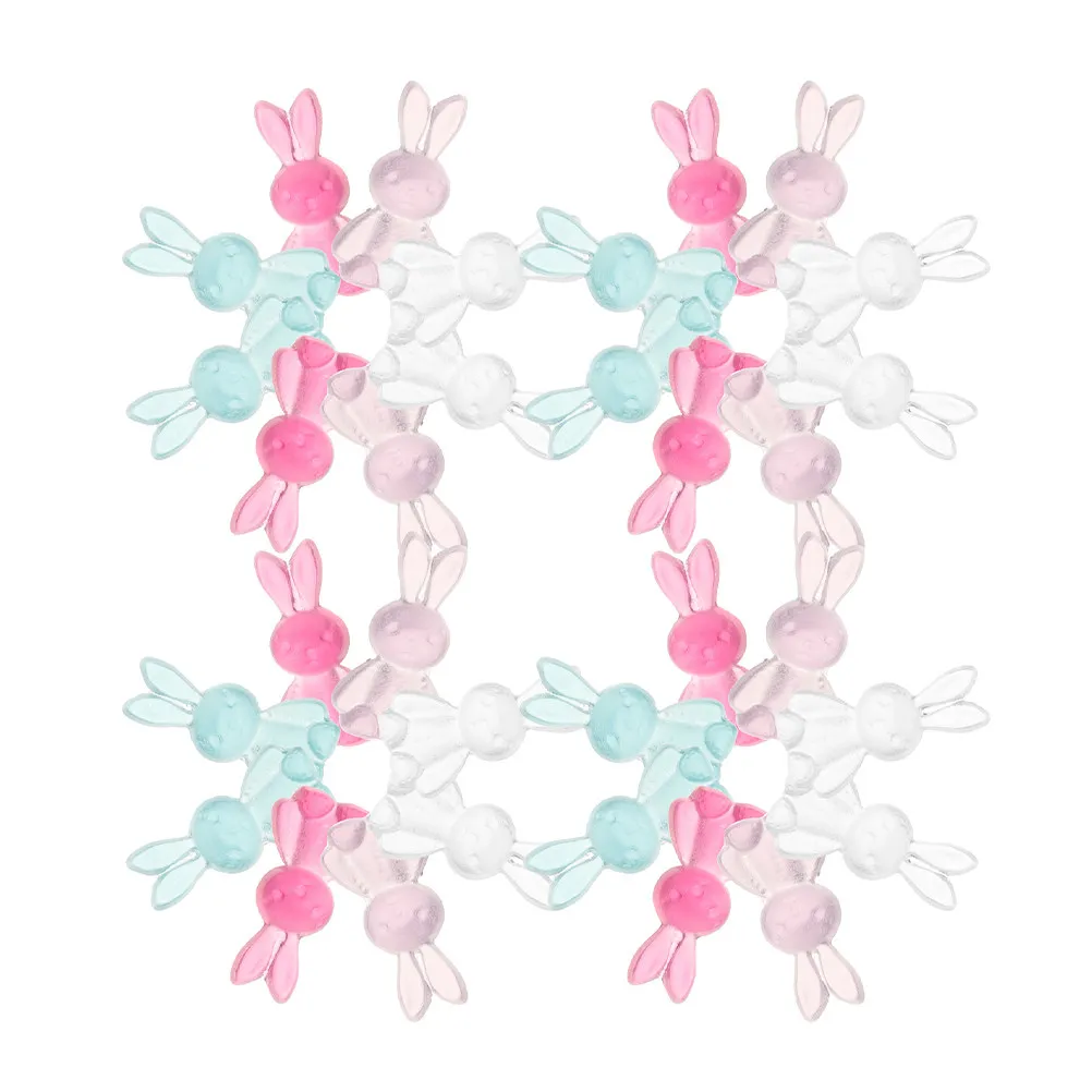 

80Pcs Resin Rabbit Jewelry Making Beads DIY Charms Bracelet Necklace Craft Beads for Gifts Decoration Animal Flatback Charms