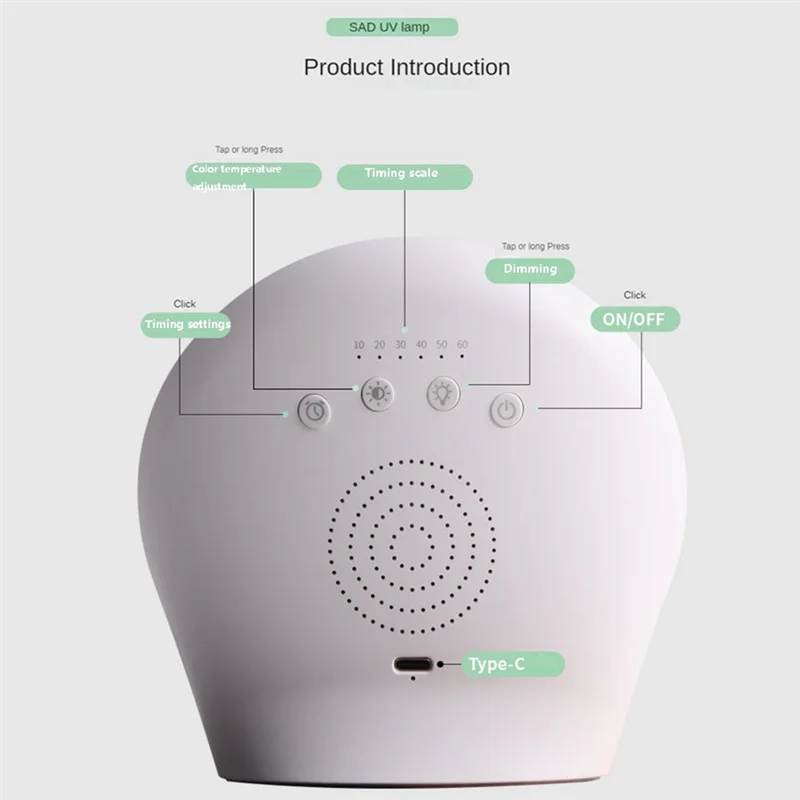 

ABUP-LED SAD Touch Timing Stepless Dimming Affective Disorder Therapy Lamp Simulate Natural Light