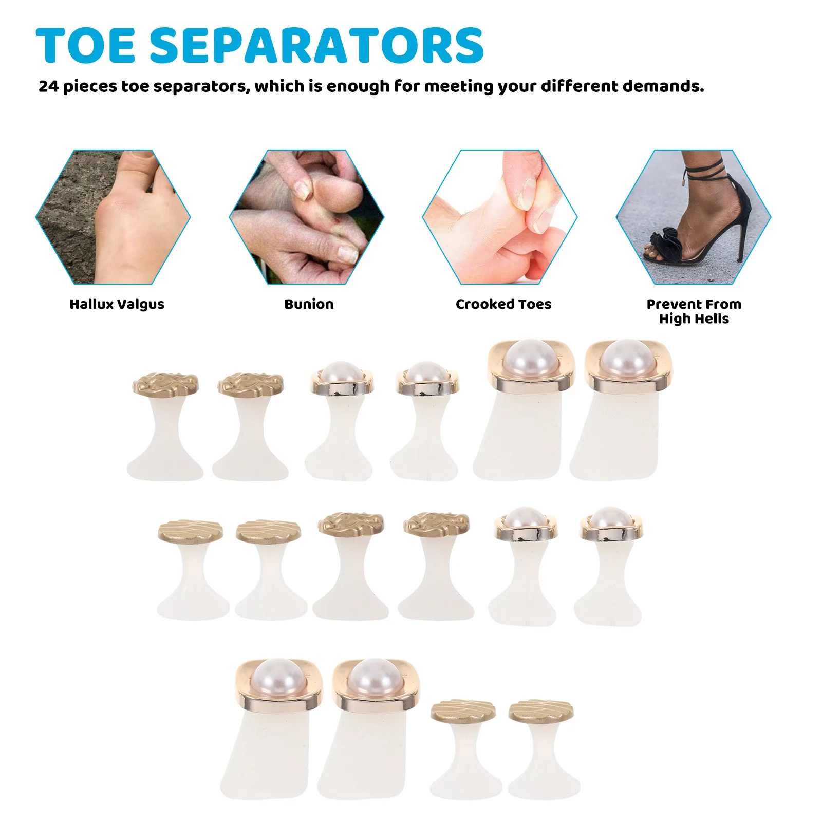 16Pcs Soft Silicone Toe Spacers for Pedicures Nail Art Precision Polish Application with Pearl Shell Daisy Design Reusable Foot