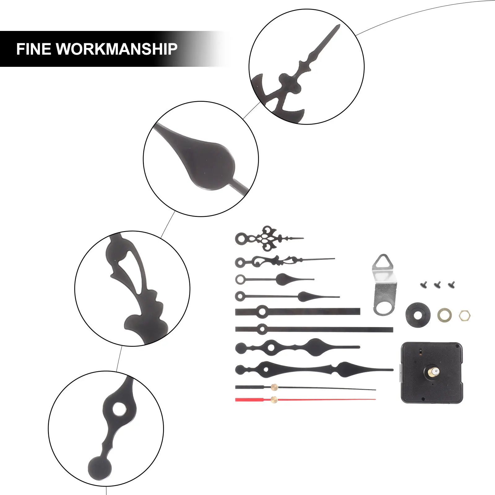 

4Sets Multifunctional Clock Mechanism Kit DIY Parts Durable Classic Color for Various Occasions Clock Mechanism