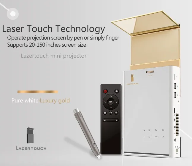 Touch Smart Pico 200inch proyector Lazer Mini Led Projector