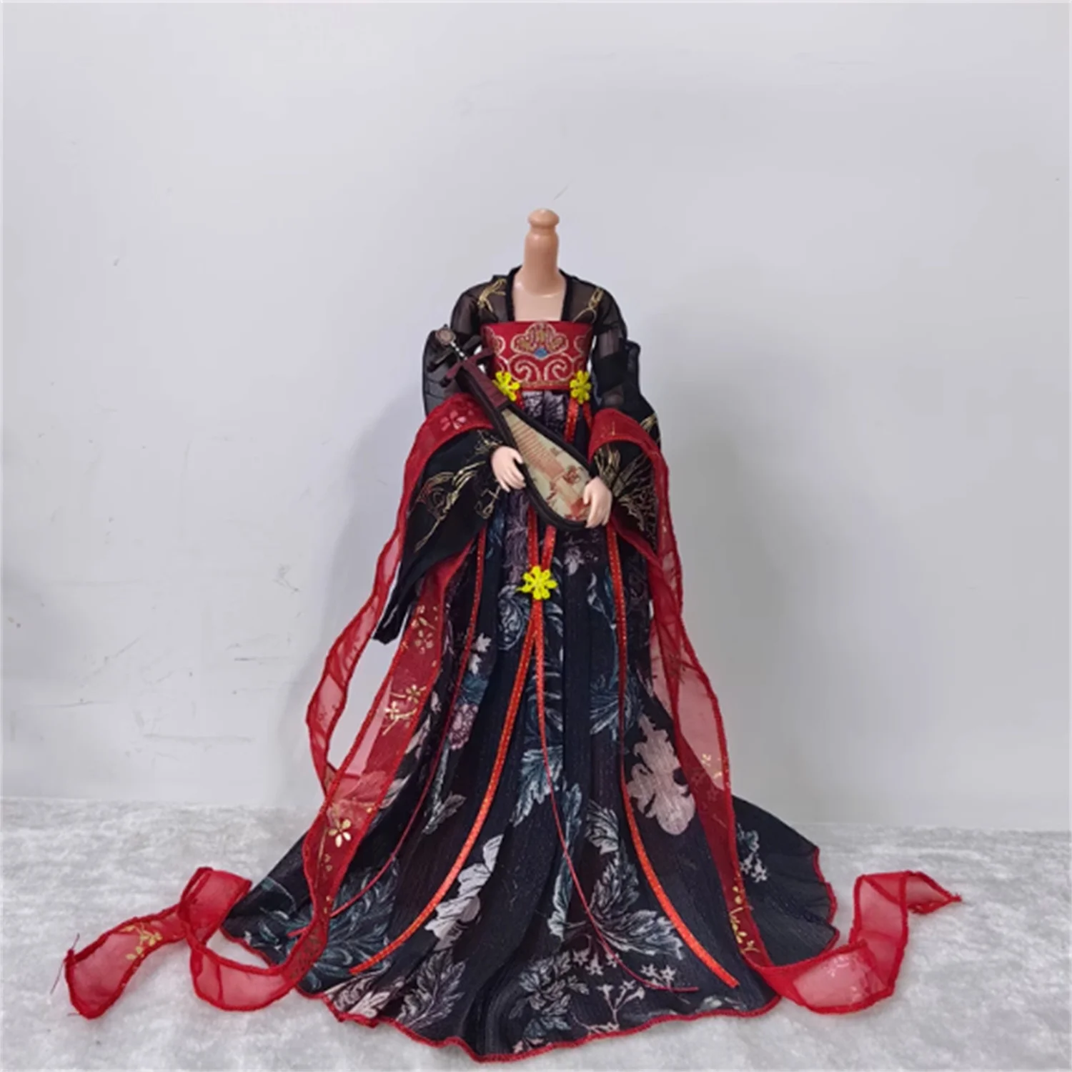 

Long Shirt Dress 1/6 Scale Female Hanfu Outfit Robe Ancient Clothes Black / green /blue Model Fit 12“ ”Soldier Action Figure
