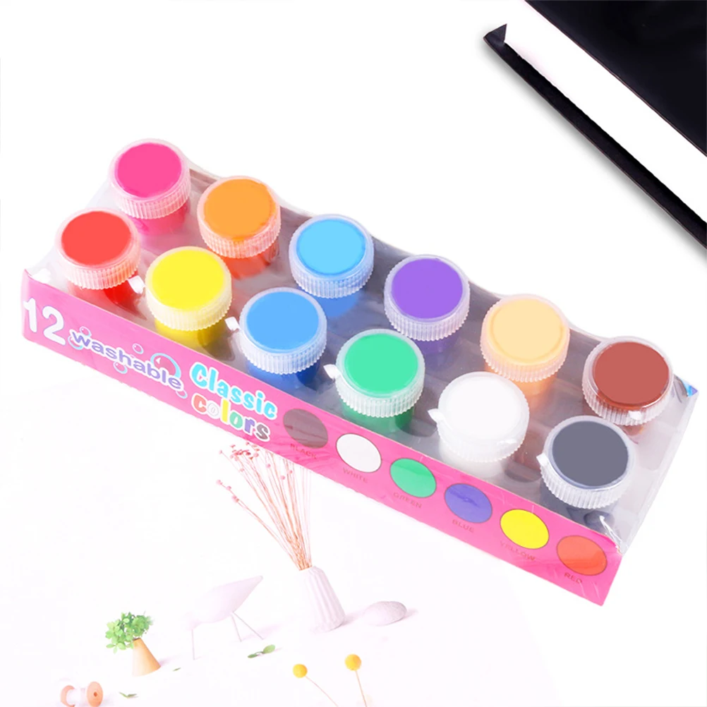 

Washable Finger Palm Painting Kit Acrylic Pigment Set Kids Crafts Non-Toxic Art DIY Wall Wedding Wood