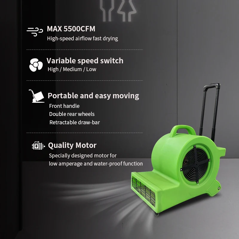 2025 Ventilatore elettrico commerciale per asciugatrice da pavimento con ventilatore a getto d'aria piccolo 900W