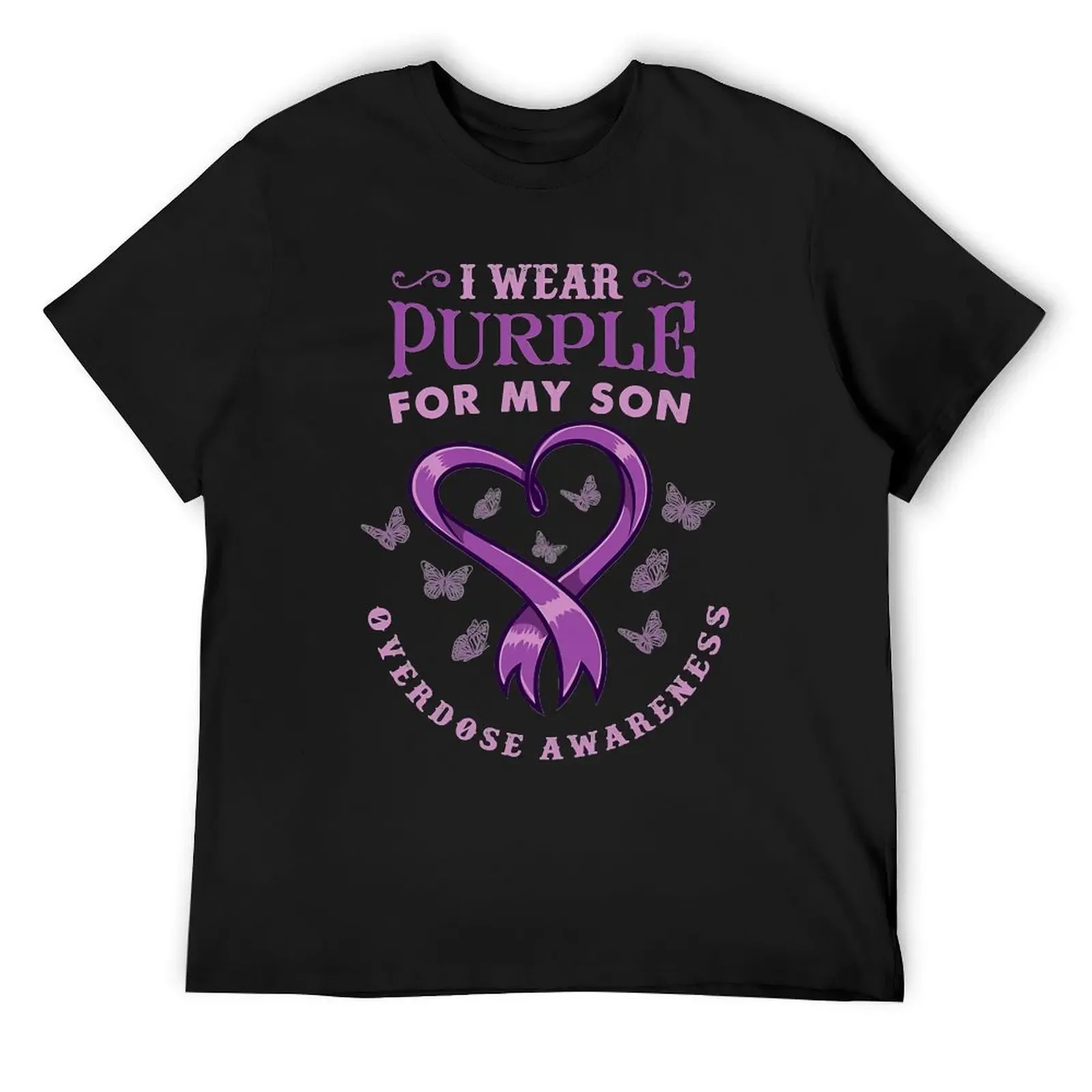 

Womens I Wear Purple For My Son for Overdose Awareness T-Shirt anime clothes Anime t-shirt mens plain t shirts