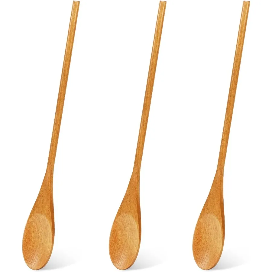 

MORGLES 3Pcs Wooden Spoons for Cng 12 Ihes Long Handle Mixing Spoons tural Wood Kitchen Utensils for Stirring Serving and Eatin