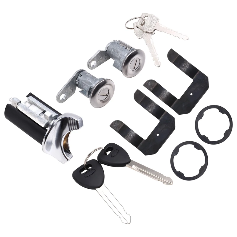 Car Ignition Lock Cylinder Set Car Door Lock Barrel Cylinder Latch With Keys For Ford F150 F250 F350 Bronco 1980-1991