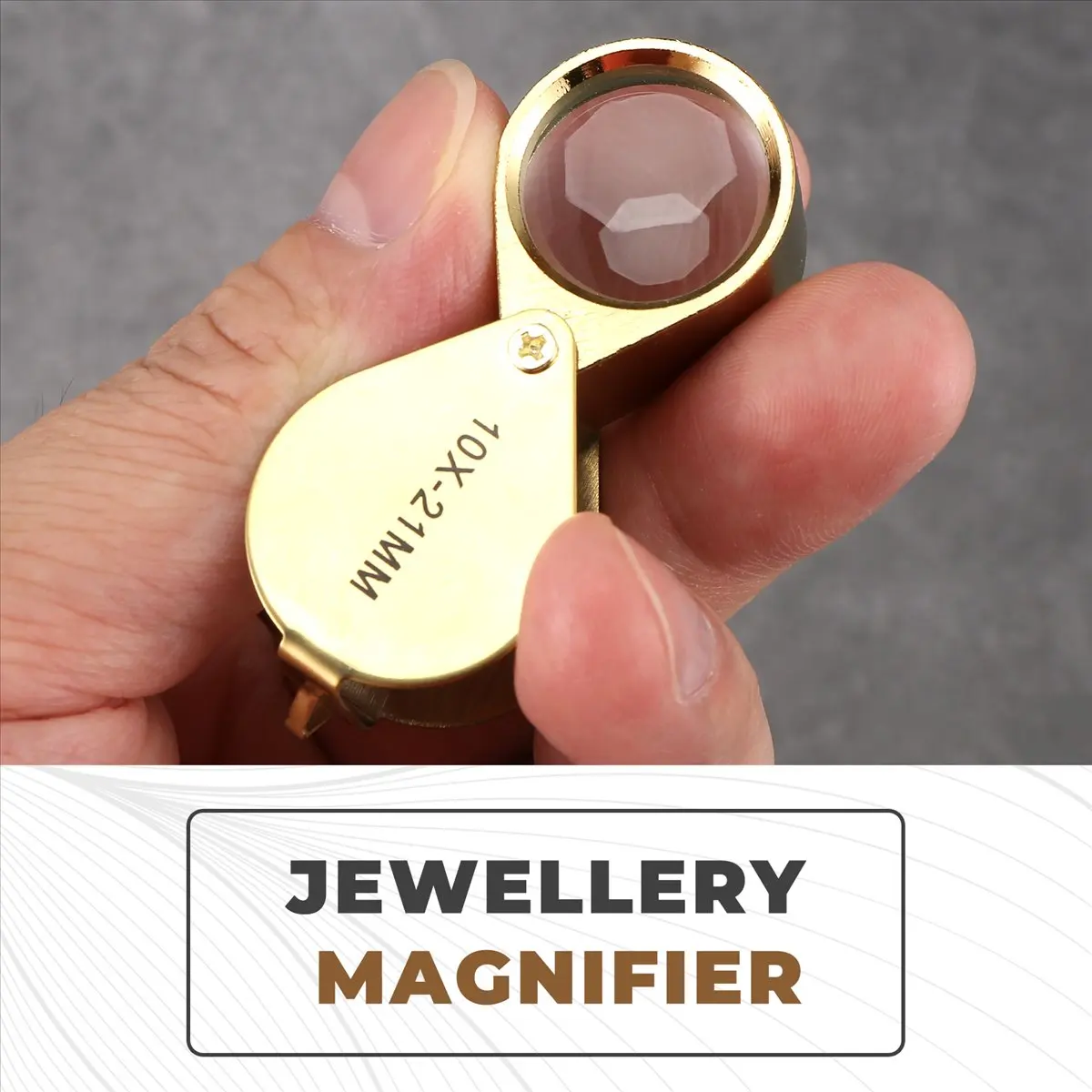 DT598/10x Magnifying Magnifier Glass Jewellers Eye Foldable Jewelry Loop Loupe(Golden)