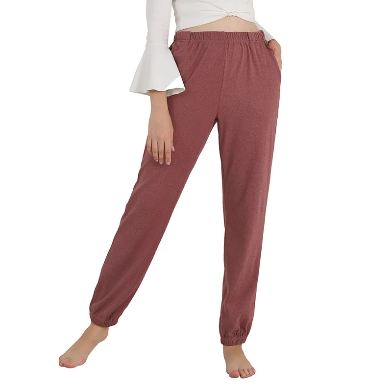 PLUS SIZE 7XL 8XL Sleep Bottoms Autumn Winter Velour Pajamas Pants Warm Home Clothes Loose Casual Trouser Solid Color Loungewear