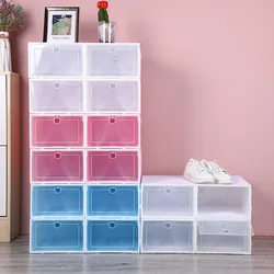 Transparent Household Shoe Box PP Plastic Storage Case Foldable Thickened Shoes Organizer Dust Proof Shoe Box Free Assembled