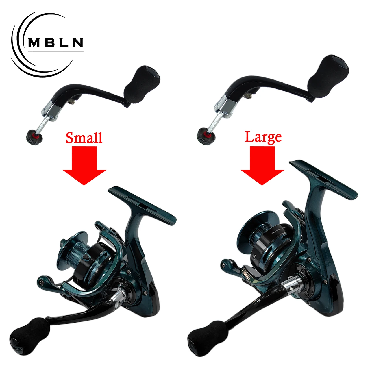 MBLN Angelrollen-Griff aus Metall, klappbarer Rocker-Arm, DIY Angelzubehör