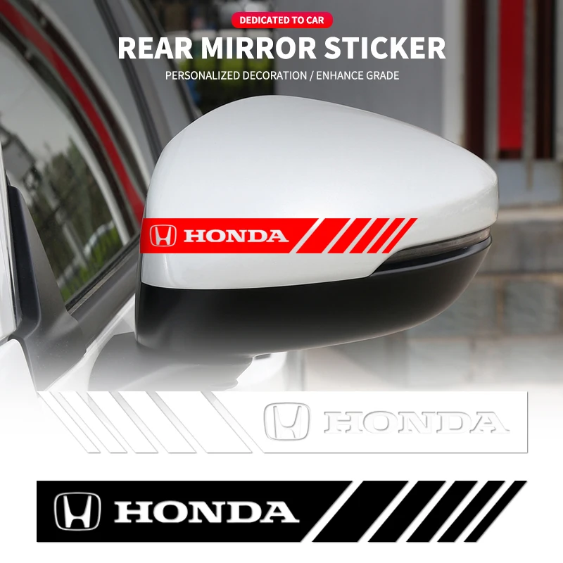 2PCS Car Rearview Mirror Vinyl Stickers For Honda Civci FIT CRV Accord Jazz HRV Dio Stepwgn Prelude Odyssey City CRX Pilot