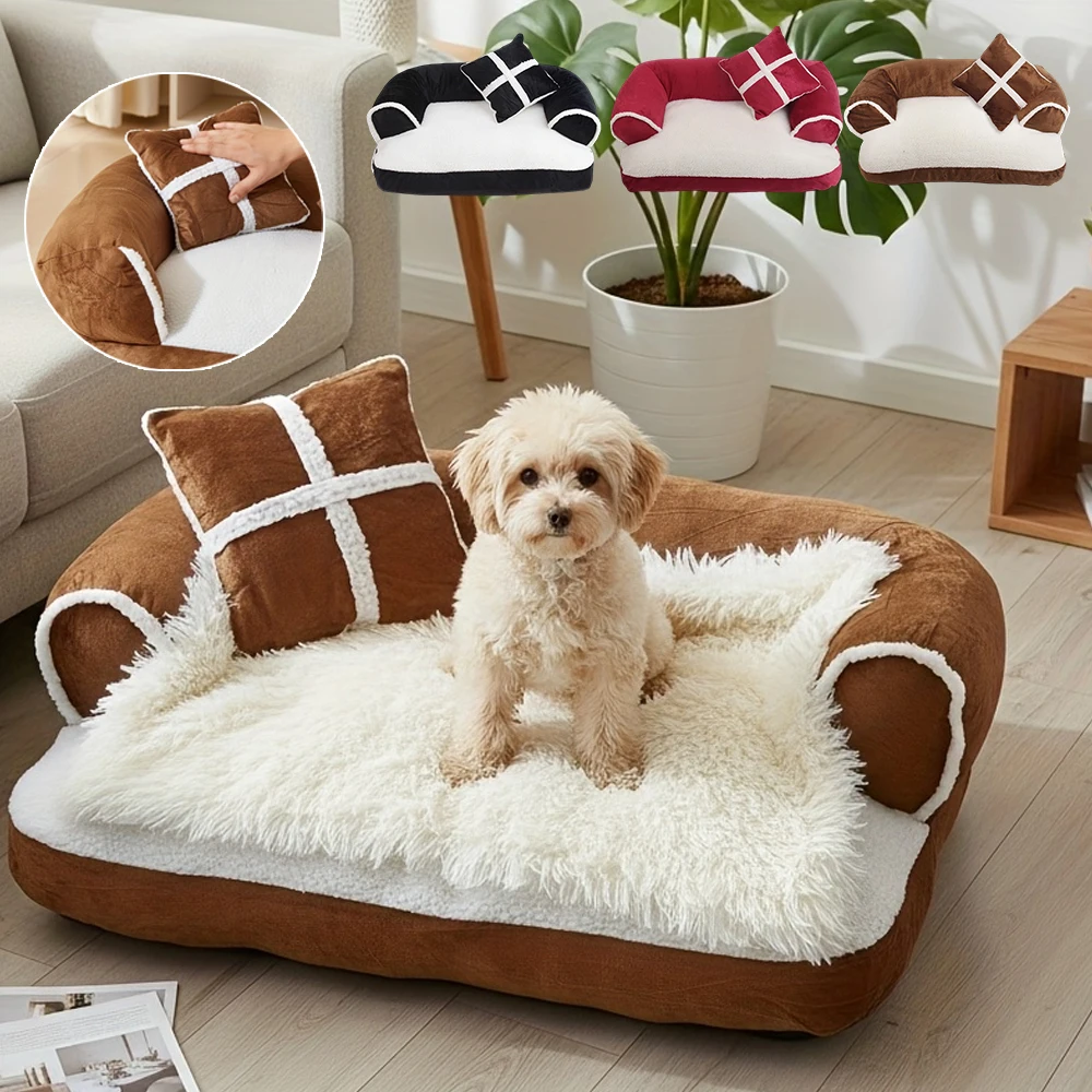 

Winter Nest for Cats Pets Products Cushions Full Removable Cover Soft Supportive Mats for Kitten Puppies Teddy/Golden Retriever