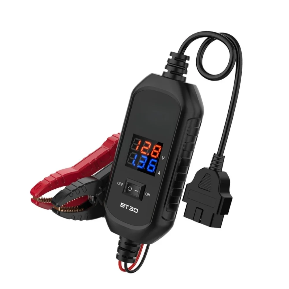 BT30 For OBD Power Maintainer Cable for Vehicle For ECU Power Stability While Replacing Battery Compact ABS Black Unit
