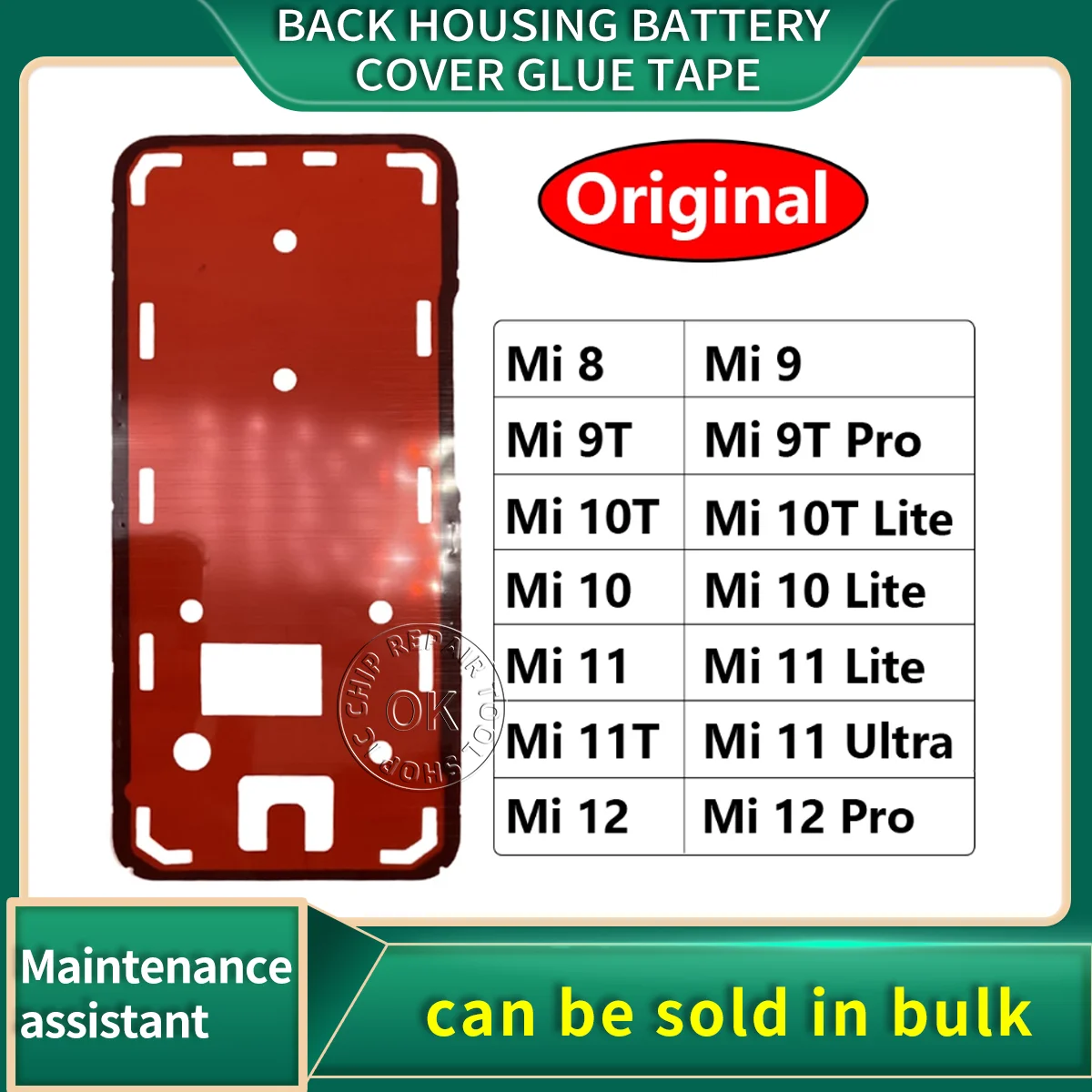 Original New For Xiaomi Mi 8 9 9T 10 10T 11 11T 12 Pro Lite Note 10 Lite Adhesive Sticker Back Housing Battery Cover Glue Tape