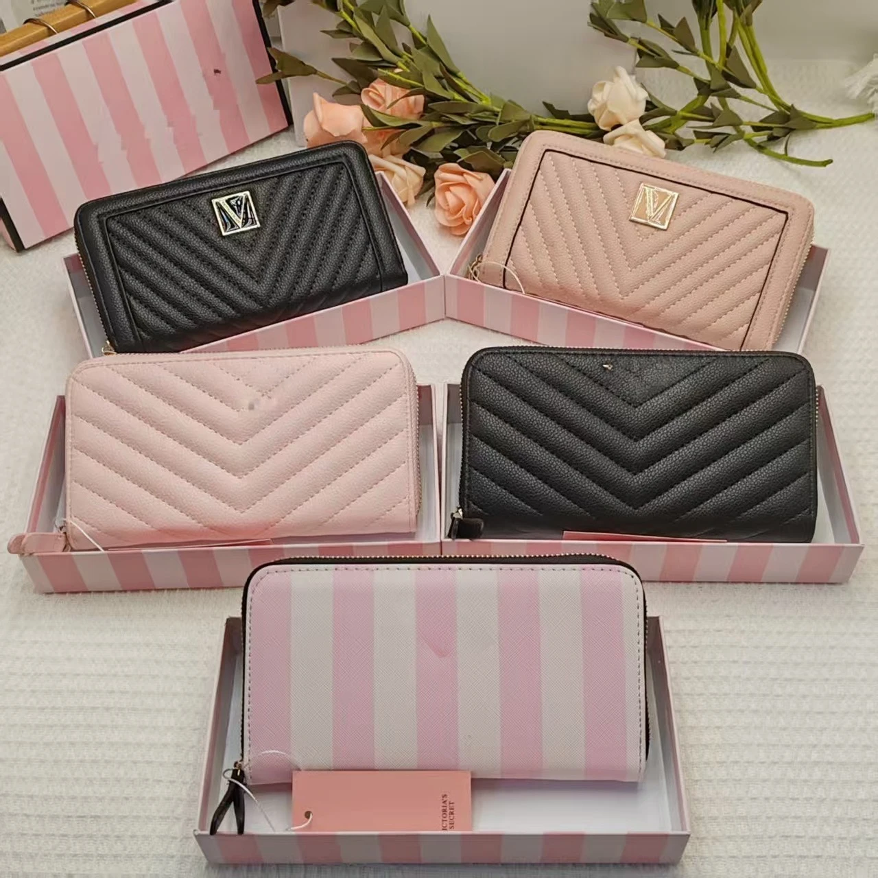 

Women's Wallet Full Leather Short Trifold Wallet New Large Capacity Zippered Coin Bag Fashionable Contrasting Small Pouch