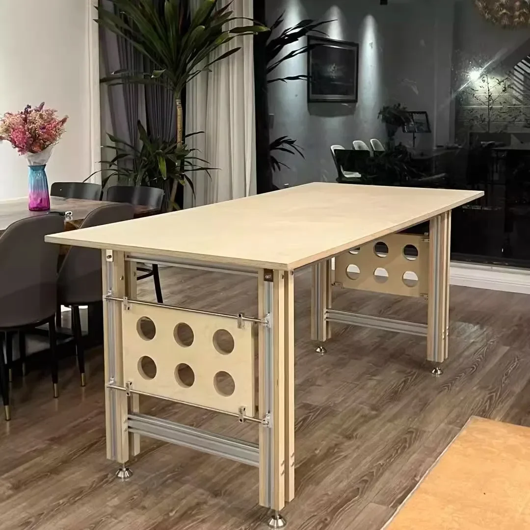 Designer Desk Ocean Panel Computer Desk Optical Axis Birch Desk Bedroom Aluminum Profile Rectangle