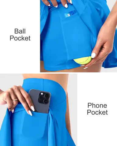 Gym Sportkjol Kvinna Fitness Fickor Löpning Utomhus Tenniskjol Shorts Snabbtorkande Stretch Sommarshorts 10 best sales gymnastikkjol - №5