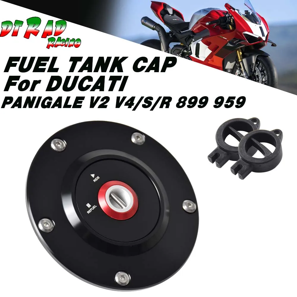 For DUCATI PANIGALE V2/V4/V4S/V4R Racing Billet Aluminum Fuel Tank Cap Motorcycle Key Plug Locking System Gasoline Tank Cover