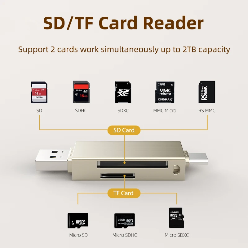 CABLETIME-lector de tarjetas SD USB 3,0 a Micro SD y TF, adaptador OTG de memoria externa 2 en 1 para Xiaomi, MacBook Air Pro, C376