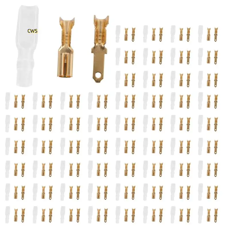 1000Pcs 여성 남성 스페이드 압착 단자 슬리브 와이어 랩 커넥터 22-16 Awg 2.8Mm