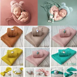 New Newborn Photography Props Knitted Wrap Baby Baby Soft Knitted Blanket High Elastic Multi-color Blanket Photography Blacket