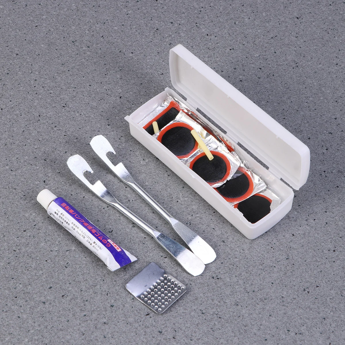 

Repair Kit Rubber Tire Patch Kit For Bike Flat Tire Emergency Repair Tools Light Weight Portable Case Included