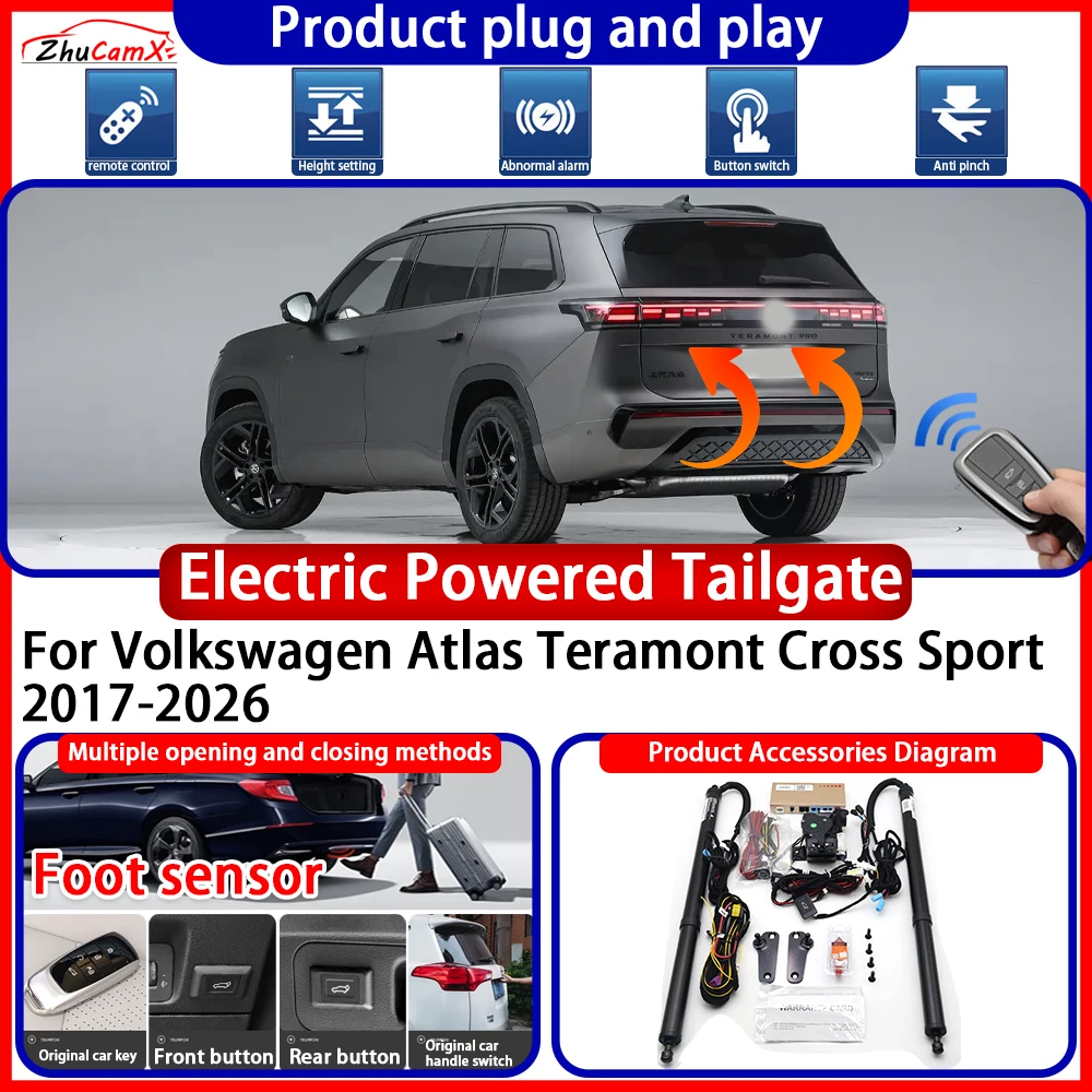 Electric Powered Tailgate for Volkswagen Atlas Teramont Cross Sport 2017-2026 Anti Pinch Smart Intelligent Control Gate Lift Kit