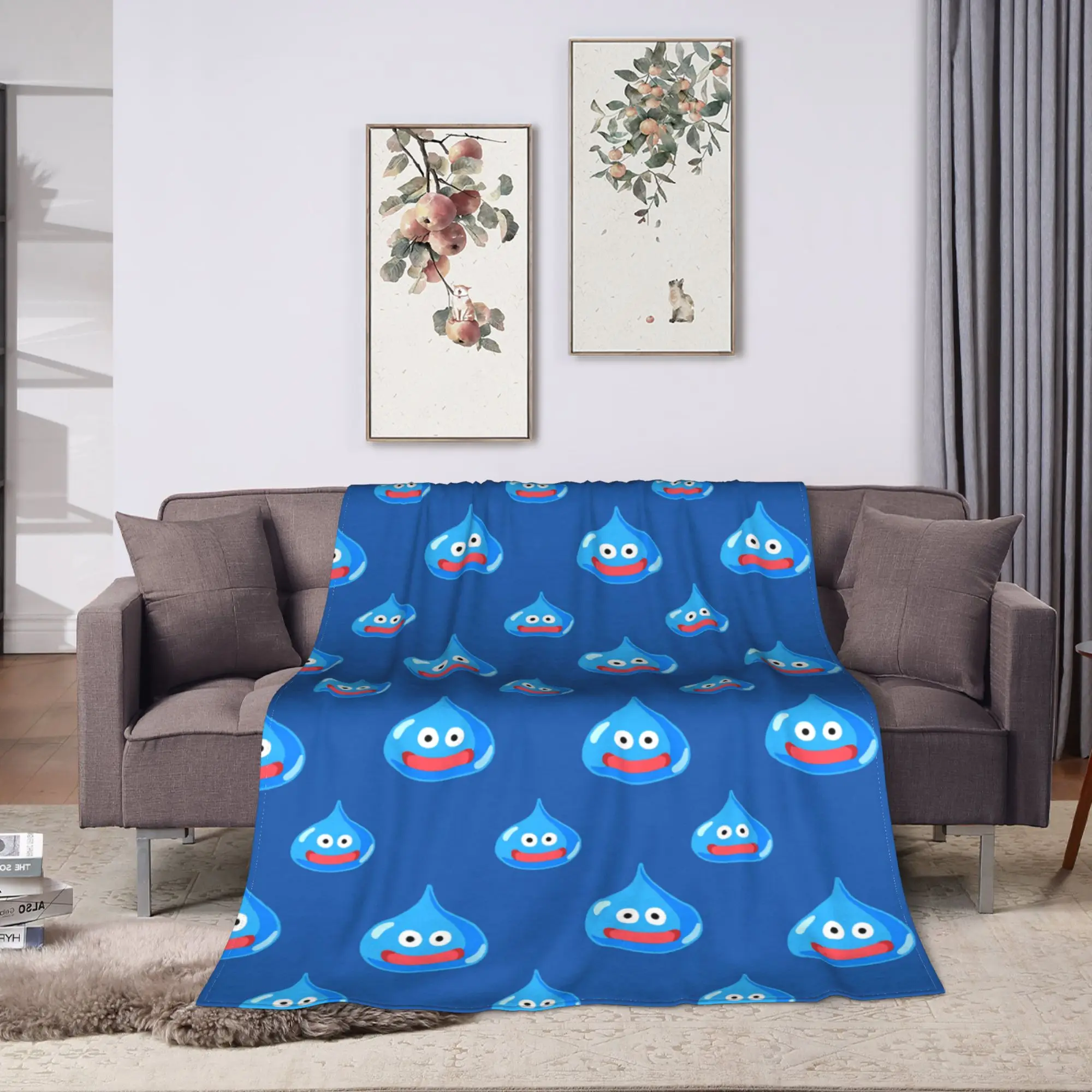 Super Soft Blankets Travel Office D-Dragon Quest Slimes Throw Blanket  Flannel Bedspread For Home Decor Fluffy Sofa Bed Cover
